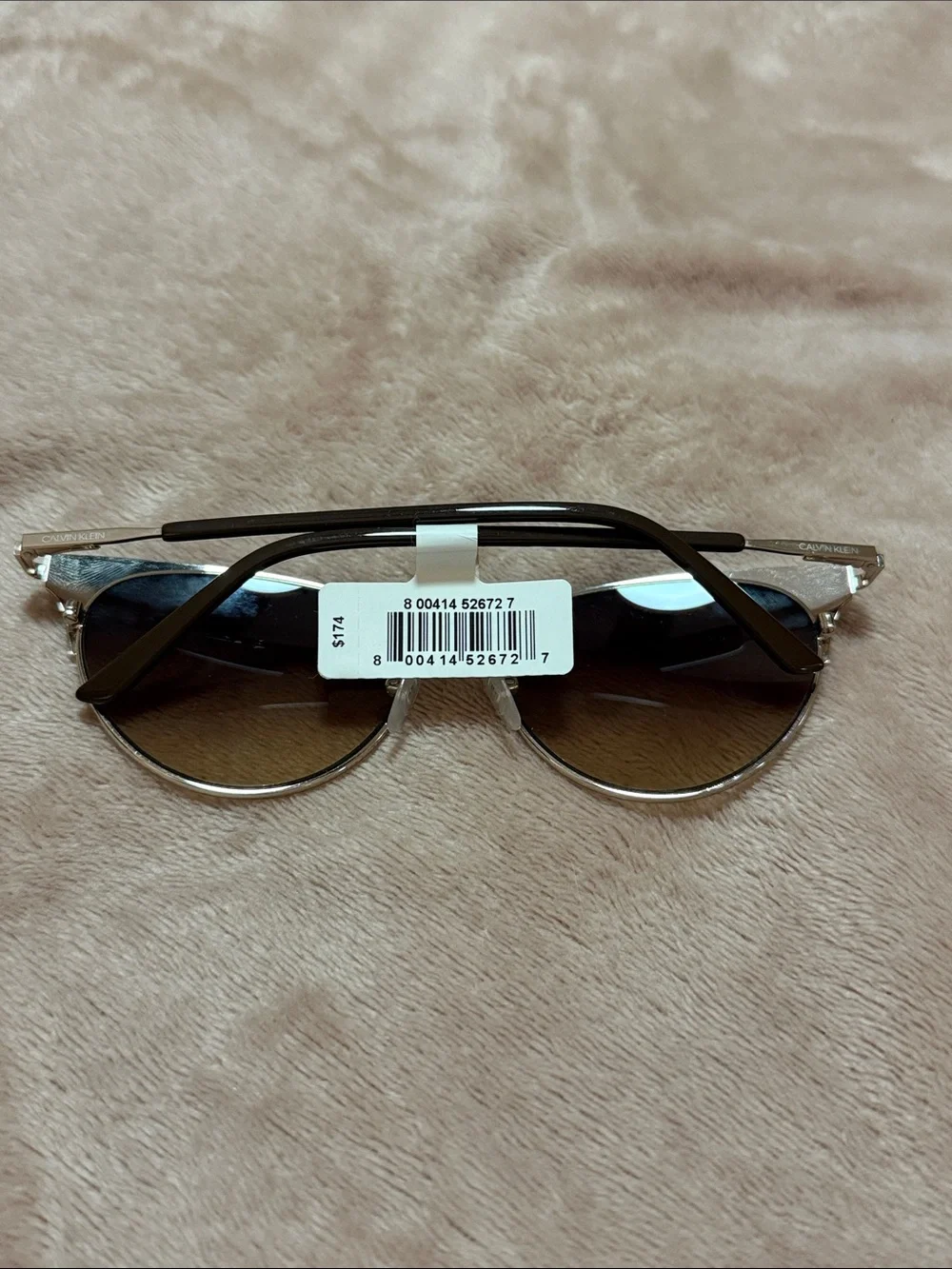 Calvin Klein Brown Gradient Cat-Eye Sunglasses for Women